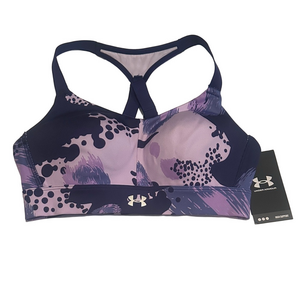 NWT Under Armour Women's Abstract Purple High Support Sports Bra Small